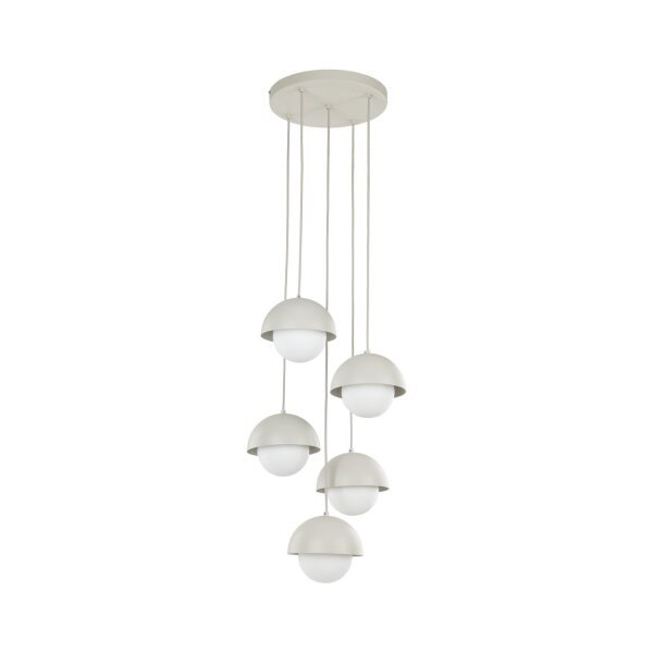 Hängelampe Metall Glas G9 H: max. 1,4 m Beige Weiß 5-flammig