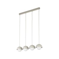H&auml;ngeleuchte l&auml;nglich 80cm Beige Wei&szlig; 4-flammig G9 Glas Metall