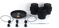 Pendelleuchte 3-flammig Schwarz Stoff Metall E27 verstellbar