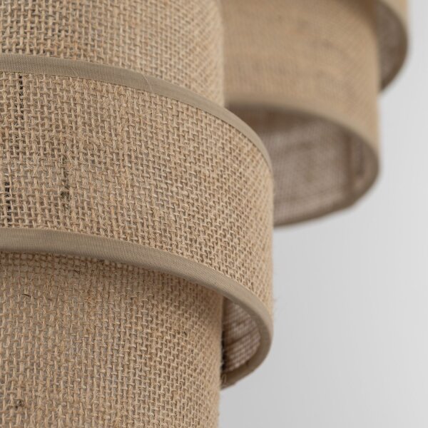 Pendelleuchte Jute Metall E27 H: max 145cm 3-flammig Boho