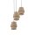Pendelleuchte Jute Metall E27 H: max 145cm 3-flammig Boho