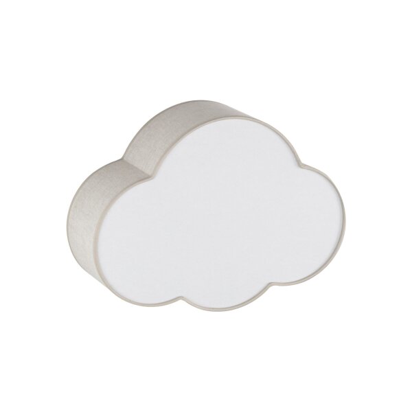 Kinderzimmer Wolkenlampe Beige Weiß Leinen B: 43 cm 2x E27