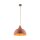 Hängelampe Metall Holz Ø 34 cm rund H: max. 170 cm Rot E27