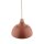 Hängelampe Metall Holz Ø 34 cm rund H: max. 170 cm Rot E27
