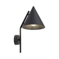 Wandleuchte Metall Schwarz H: 38 cm E27 Retro Design