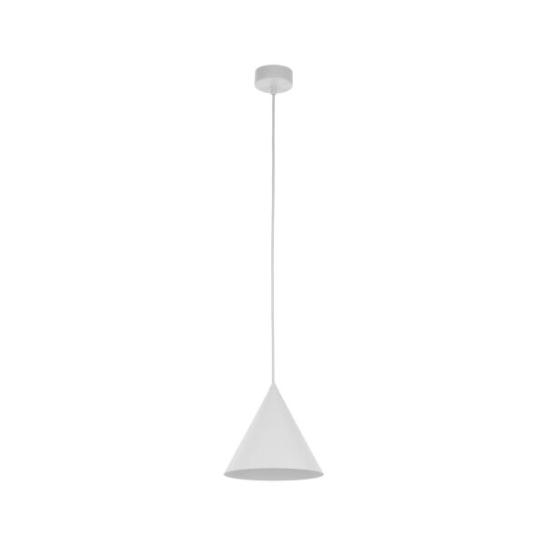 Hängeleuchte Metall E27 D: 19 cm rund H: max. 155 cm Weiß