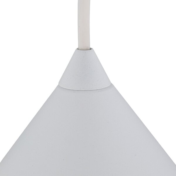 Hängeleuchte Metall E27 D: 19 cm rund H: max. 155 cm Weiß