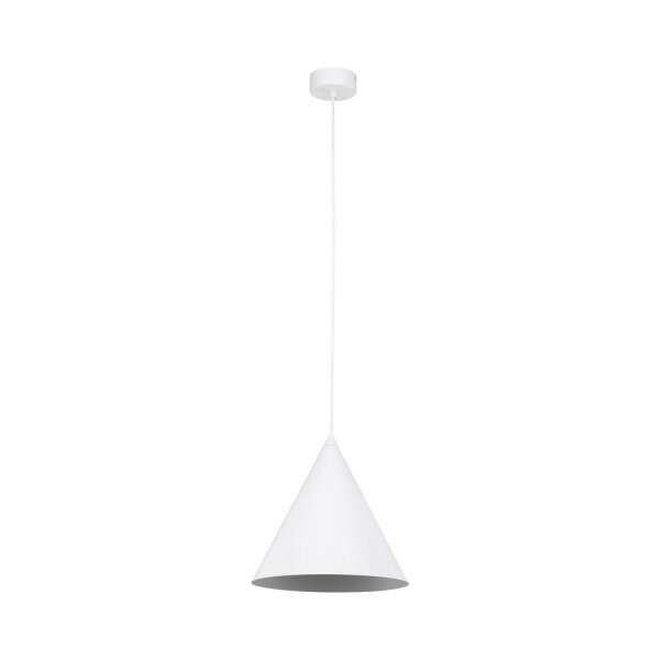 Pendelleuchte Weiß Metall Ø 25 cm H: max. 160 cm E27 Retro