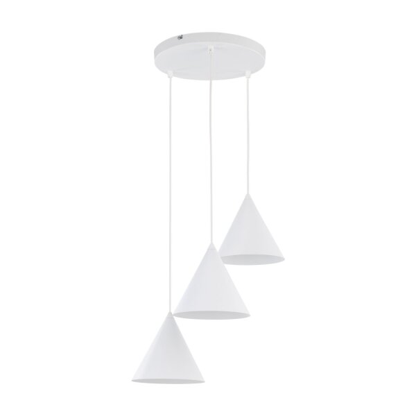 Hängelampe Weiß Metall Ø 42 cm 3-flammig Retro Design