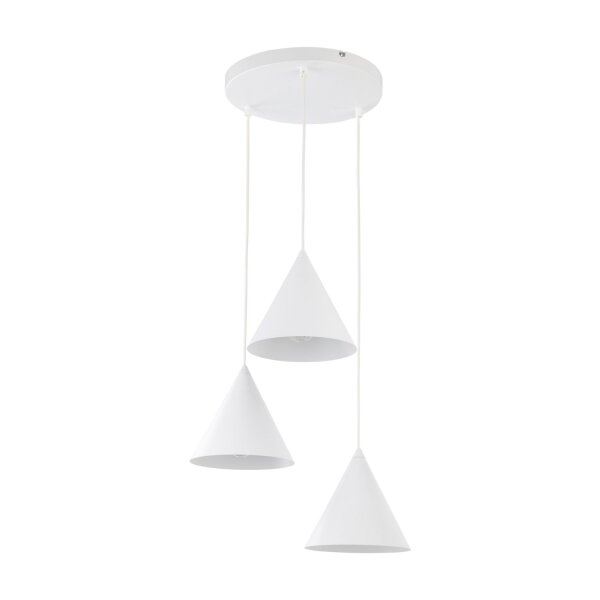 Hängelampe Weiß Metall Ø 42 cm 3-flammig Retro Design