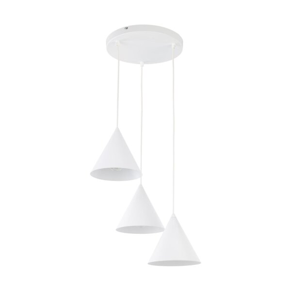 Hängelampe Weiß Metall Ø 42 cm 3-flammig Retro Design