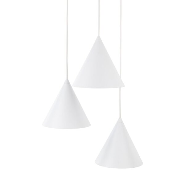 Hängelampe Weiß Metall Ø 42 cm 3-flammig Retro Design