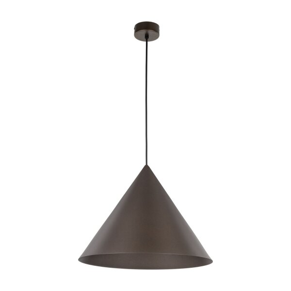 Pendelleuchte Metall Ø 50 cm rund H: max 170 cm Braun E27