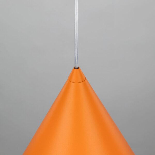 Pendelleuchte Metall Ø 25 cm H: 160 cm verstellbar Orange E27