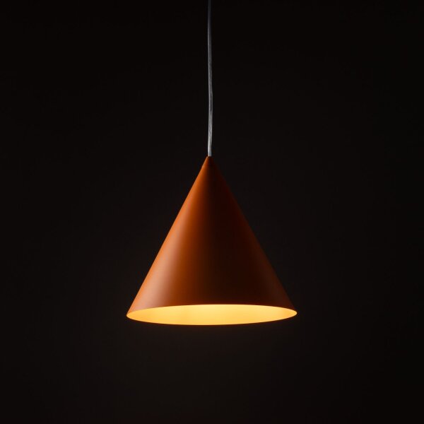 Pendelleuchte Metall Ø 25 cm H: 160 cm verstellbar Orange E27