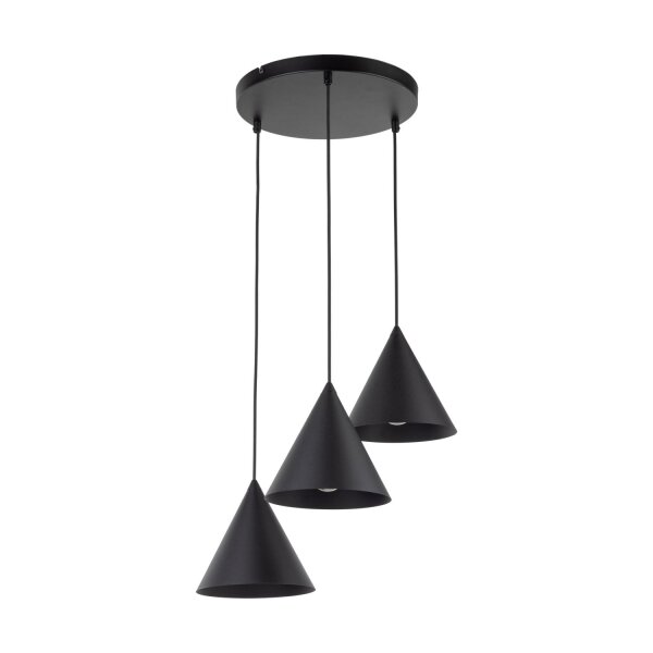 Hängelampe Schwarz verstellbar 3-flammig E27 Ø 42 cm CODY