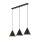 Hängelampe 3-flammig Schwarz L: 75 cm E27 Retro Metall