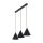 Hängelampe 3-flammig Schwarz L: 75 cm E27 Retro Metall