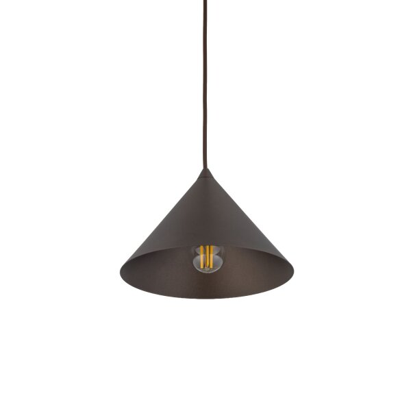 Hängelampe Braun Ø 19 cm H: max. 155 cm verstellbar Metall E27