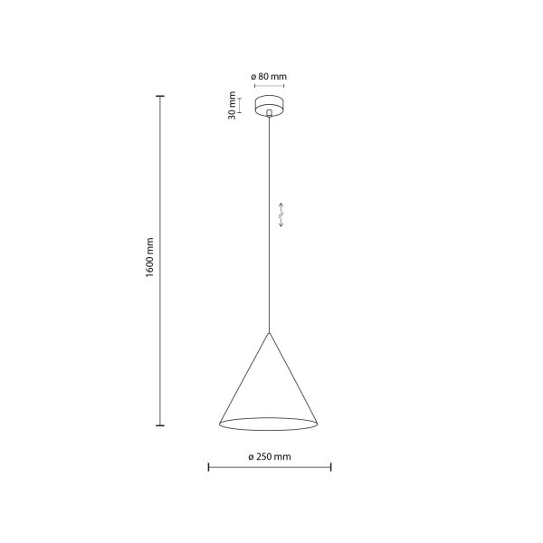 Hängelampe Schwarz Metall Ø 25 cm H: max. 160 cm E27