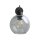 Wandleuchte Rauchglas Metall H: 28 cm E27 Schwarz Graphit