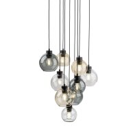 Pendelleuchte Rauchglas H: max. 140 cm verstellbar 9x E27