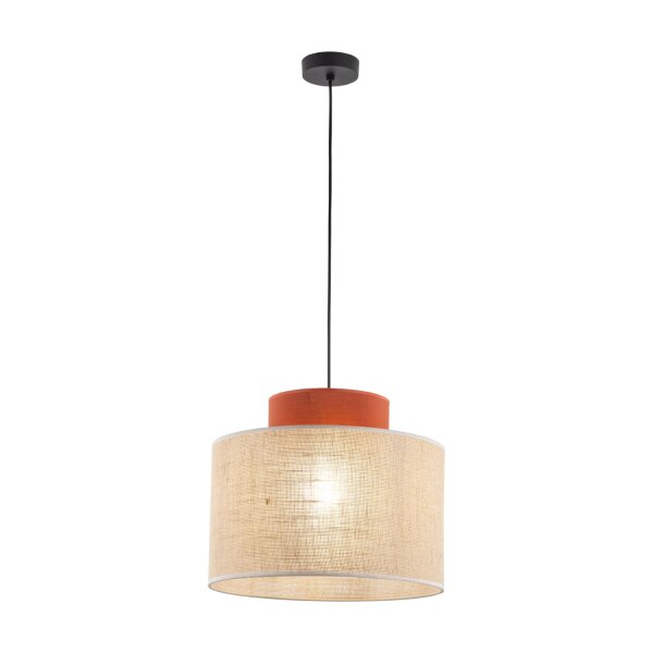 Hängelampe rund Ø 20 cm H: max. 170 cm E27 Jute Stoff