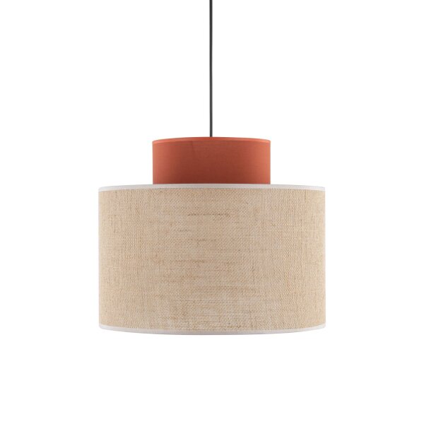 Hängelampe rund Ø 20 cm H: max. 170 cm E27 Jute Stoff