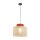 Hängelampe rund Ø 20 cm H: max. 170 cm E27 Jute Stoff
