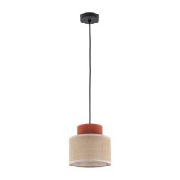 Pendelleuchte Jute Stoff Metall &Oslash; 20 cm schmal Bunt E27