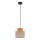 Hängelampe rund Ø 20 cm H: max. 160 cm Retro Jute Stoff E27