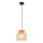 Hängelampe rund Ø 20 cm H: max. 160 cm Retro Jute Stoff E27