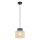 Pendelleuchte klein Ø 20 cm verstellbar Jute Stoff E27