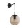 Wandlampe Rauchglas H: 45 cm B: 18 cm Metall Kugelschirm E27