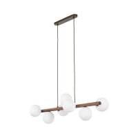 H&auml;ngelampe Holz Metall Glas L: 90 cm H: max. 125 cm...