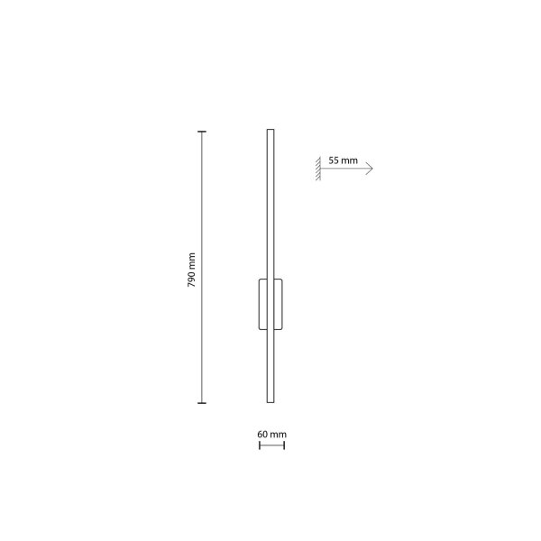 LED Wandlampe Metall Holz 78 cm hoch indirektes Licht 3000 K