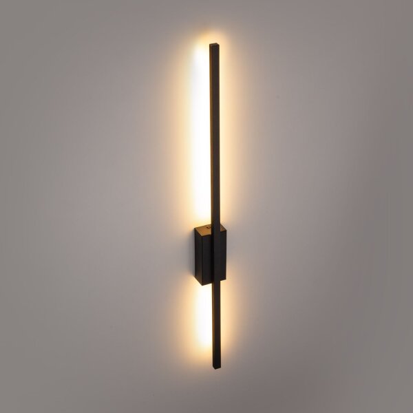 LED Wandlampe Schwarz 79 cm hoch indirekt 3000 K Metall
