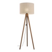 Stehleuchte Dreibein 145 cm Holz Stoff E27 NOLAN