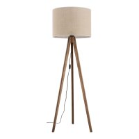 Stehleuchte Dreibein 145 cm Holz Stoff E27 NOLAN