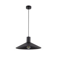 H&auml;ngelampe rund &Oslash; 36 cm Schwarz Metall E27 Retro Design