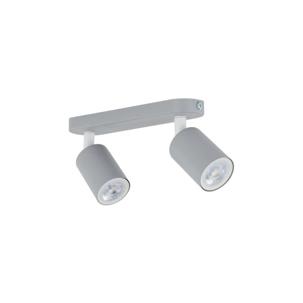 Deckenstrahler Kinder Grau L: 35 cm schwenkbar Metall 2x GU10