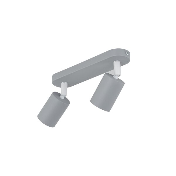 Deckenstrahler Kinder Grau L: 35 cm schwenkbar Metall 2x GU10