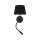Wandlampe Schalter Schwanenhals H: 50 cm E27 + G9 Schwarz