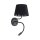 Wandlampe Schalter Schwanenhals H: 50 cm E27 + G9 Schwarz