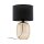 Tischlampe Rauchglas Stoff E27 48 cm Ø 30 cm KYLE