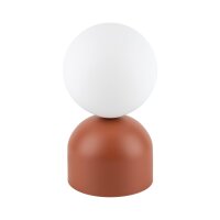 Tischleuchte Glas Metall H: 21 cm klein Rot Weiß G9...