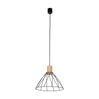 Hängelampe Draht Holz Ø 29,5 cm H: max. 165...