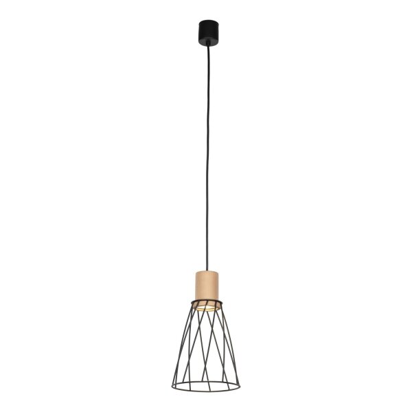 Pendelleuchte Metall Holz Ø 16cm klein H: max. 1,7 m GU10