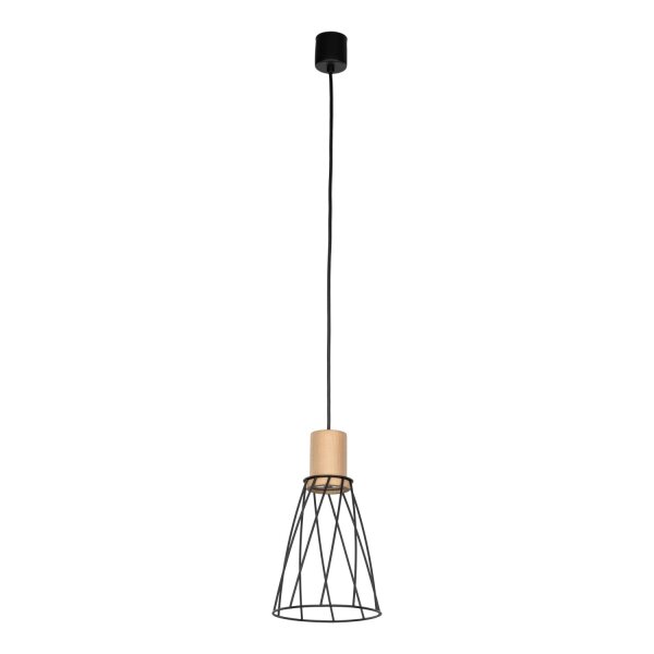 Pendelleuchte Metall Holz Ø 16cm klein H: max. 1,7 m GU10