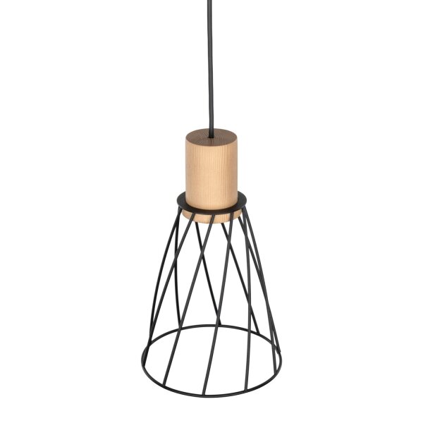 Pendelleuchte Metall Holz Ø 16cm klein H: max. 1,7 m GU10